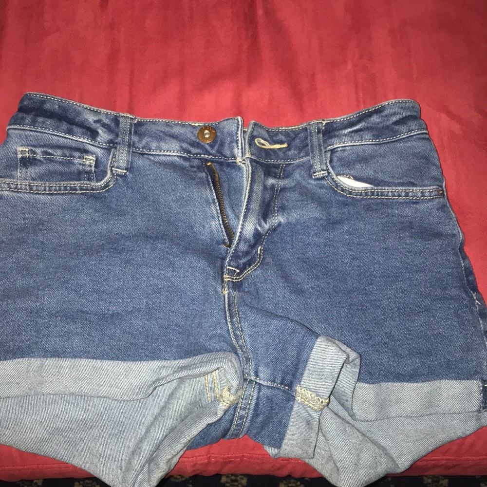blue jean shorts
